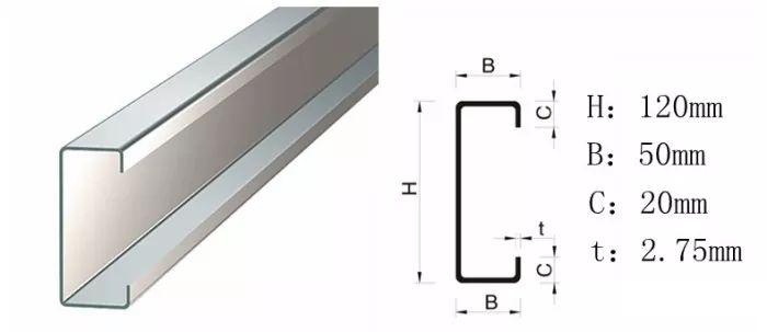 Moet bij de constructie van stalen magazijnen met portaalframe C-vormig staal of Z-vormig staal als gordingen worden gebruikt?
