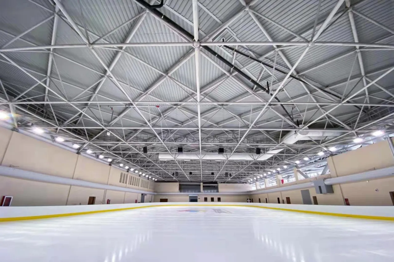 Stalen constructie van ijssporthal