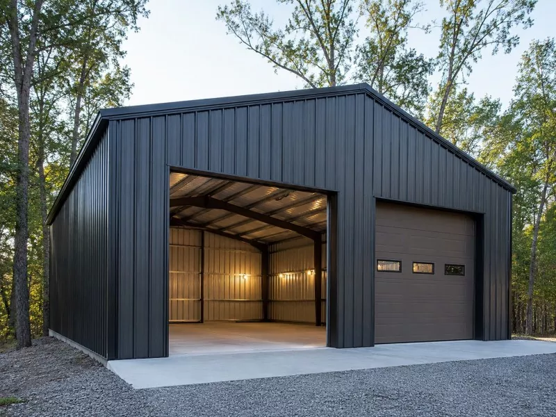 Garageconstructie met lichte staalconstructie