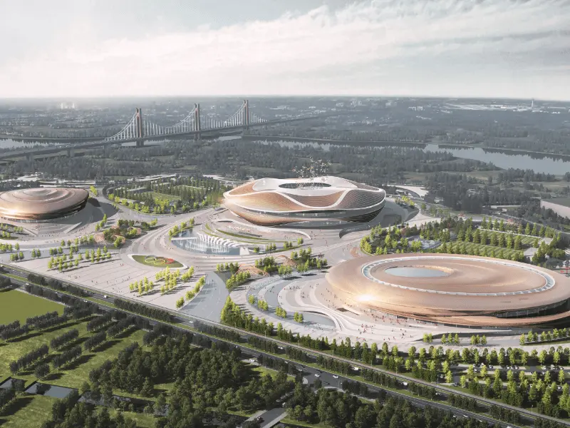 Multifunctioneel stadion met staalconstructie