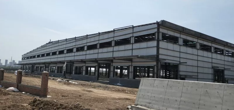 Prefab modulaire stalen frame logistieke magazijnconstructie