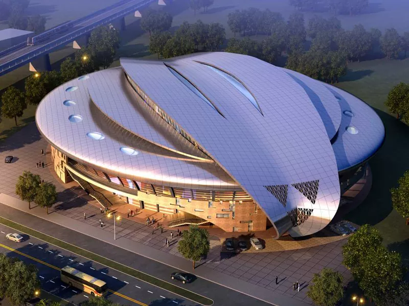 Prefab stadionconstructie met staalconstructie