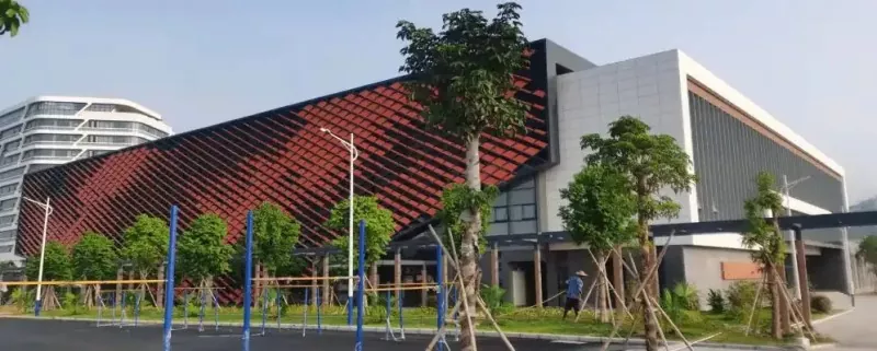 Gymnasium met ruimtevakwerkstructuur