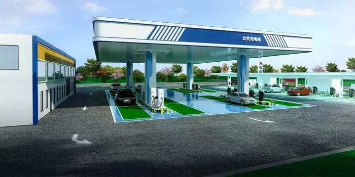 Stalen frame nieuw energielaadstation